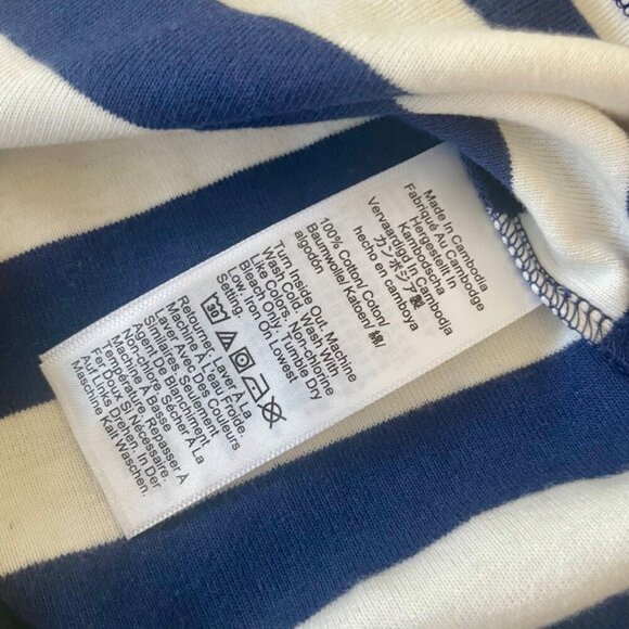 J.CREW TOP CREW NECK TAILORED GOLDEN BUTTONS BLUE LINES SZ S COASTAL SAILOR CORE - Picture 10 of 16